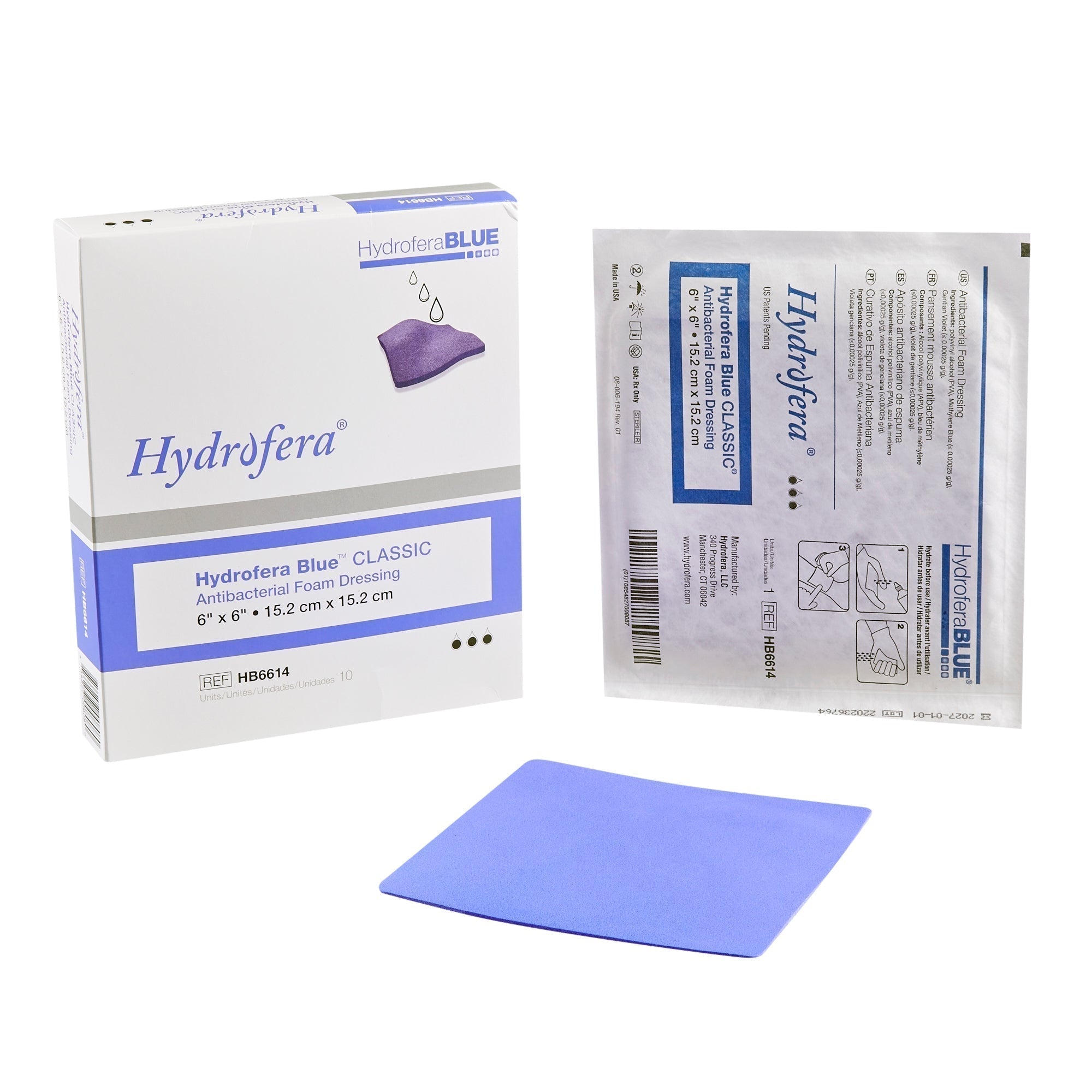 hydrofera blue transfer dressing Hydrofera Blue Classic HB2214 Antibacterial Foam Dressing Box of 10 main image 0