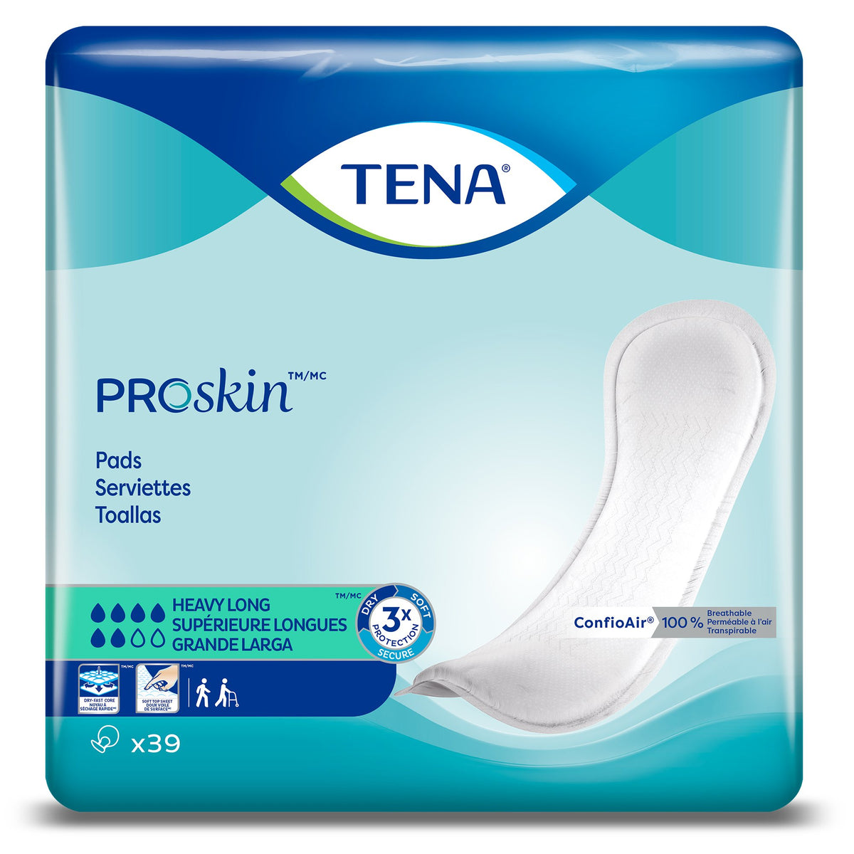 TENA® ProSkin™ Bladder Control Pads Heavy Long 15" Length Bag of 39