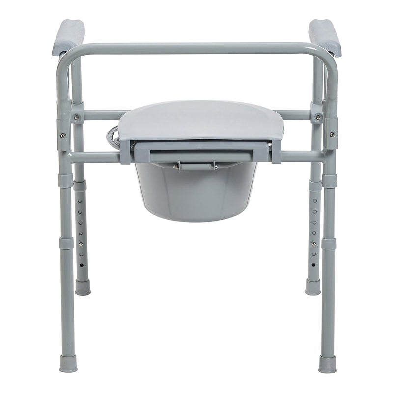 McKesson Folding Steel Frame Commode with 7.5 QT Bucket