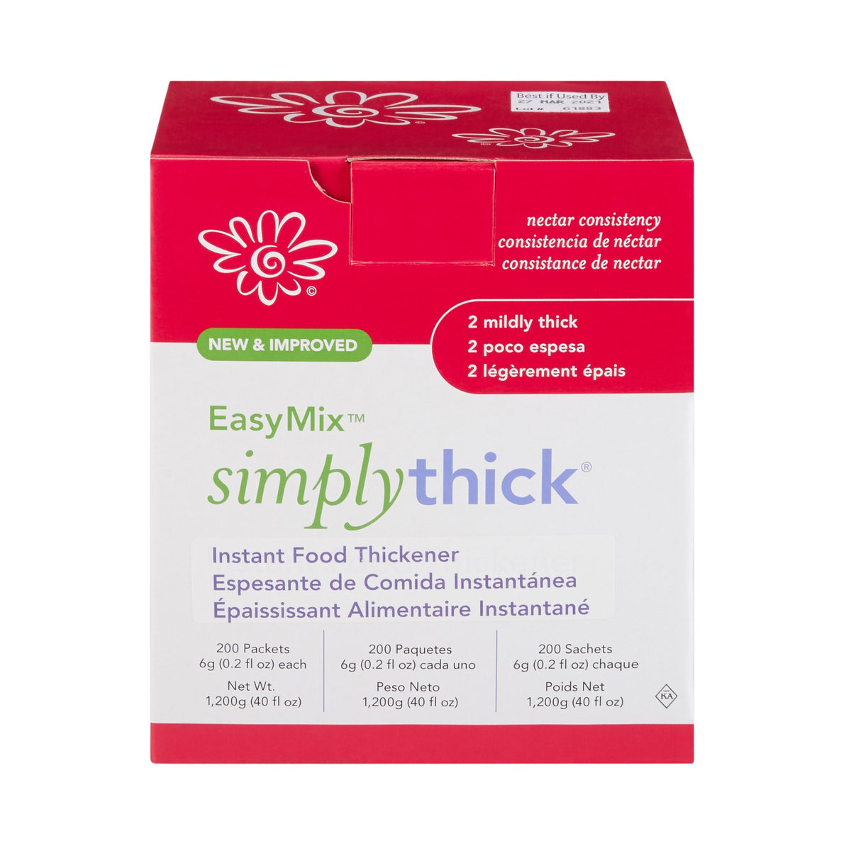 EasyMix SimplyThick Nectar Consistency Instant Food & Beverage Thickener