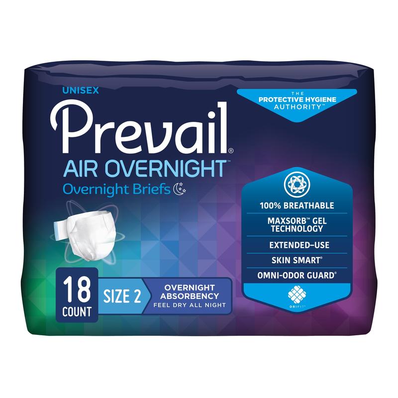 Prevail Air Overnight Briefs Size 2 / Large Bag of 18