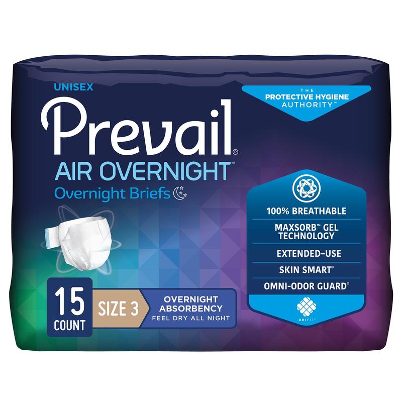 Prevail Air Overnight Briefs Size 3 / X-Large Bag of 15