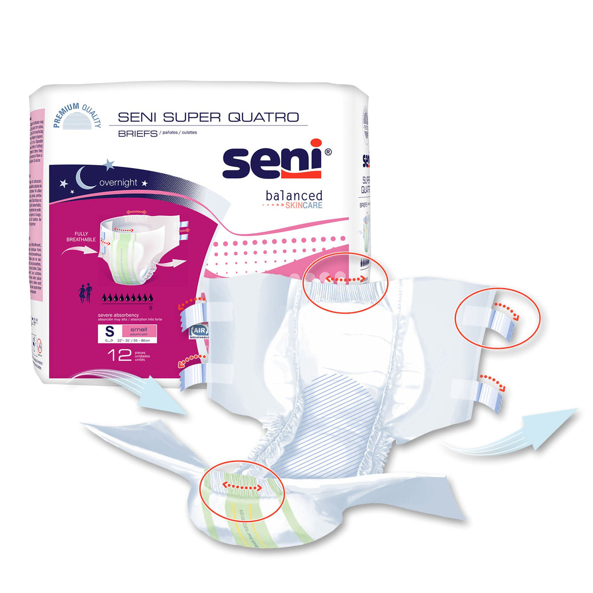 Seni Super Quatro brief shown with Small bag