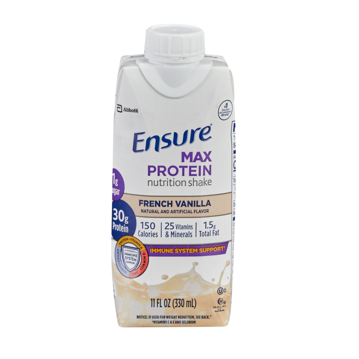 Ensure® Oral Supplement Max Protein Nutrition Shake Milk Chocolate & French Vanilla