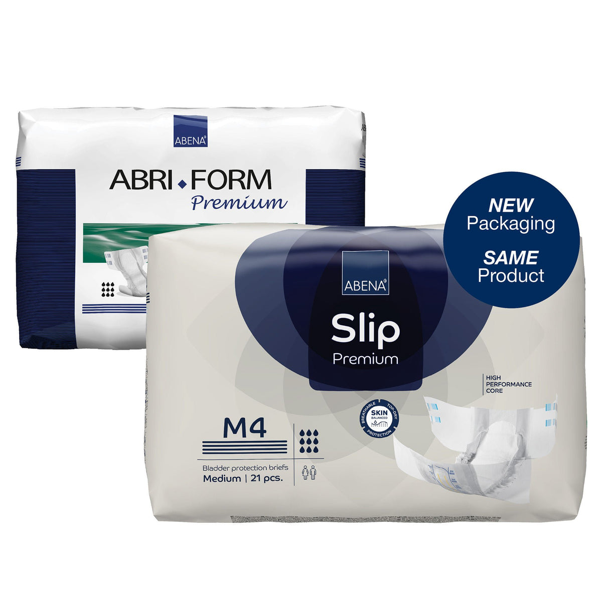 Abena Slip Premium M4 Adult Brief, Medium 21-count bag, front