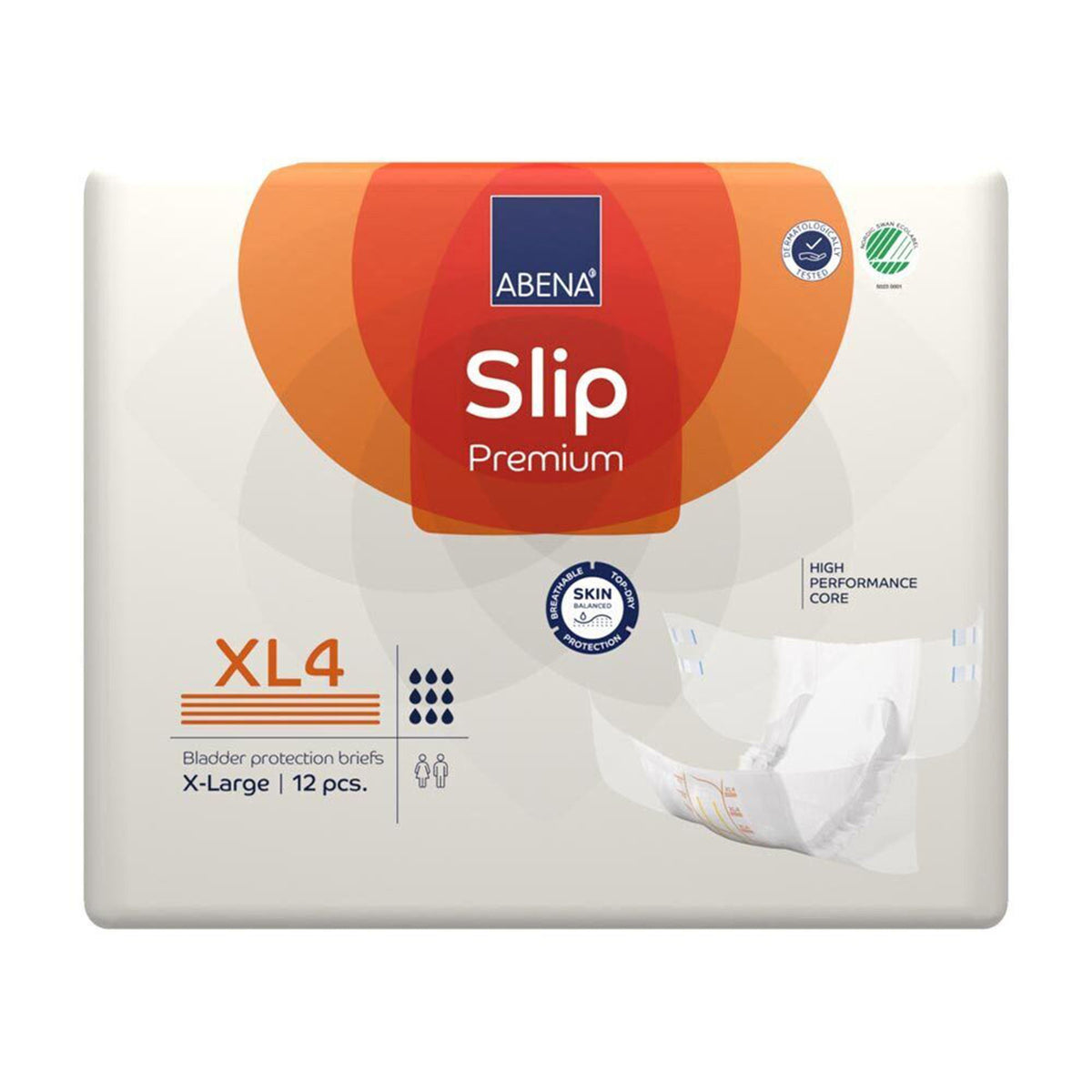 Abena Slip Premium XL4 bag, front label close-up