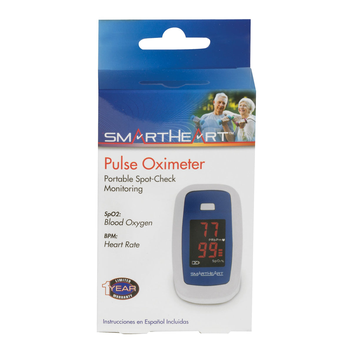 SmartHeart Fingertip Pulse Oximeter for Blood Oxygen Saturation