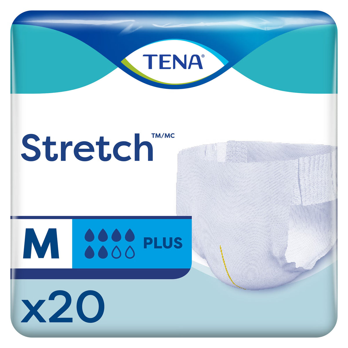 TENA Stretch Plus Adult Briefs Medium Regular Packaging Front