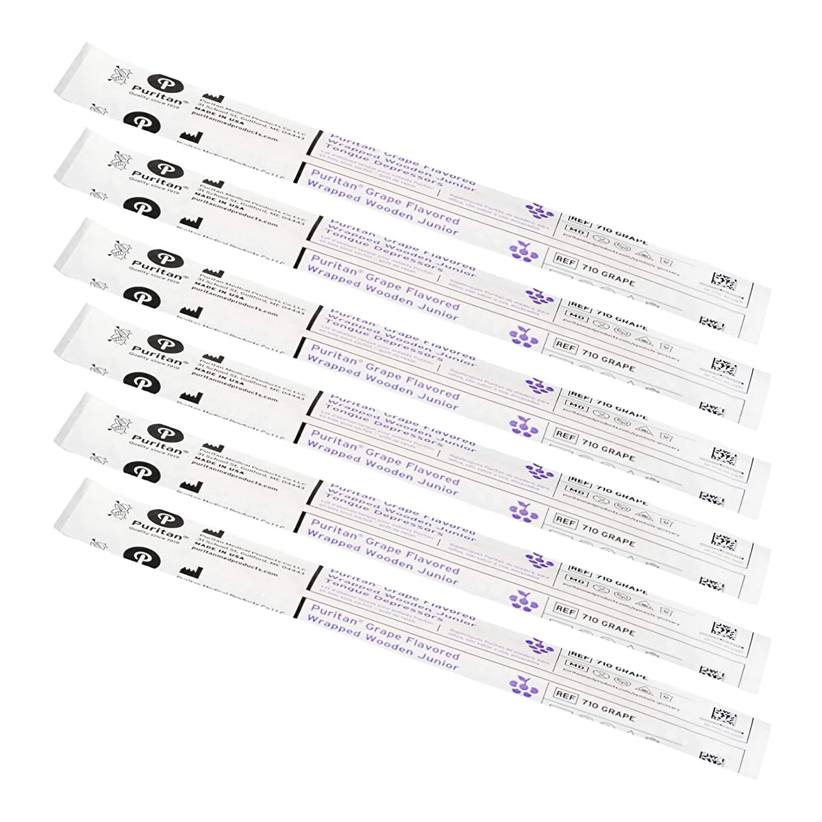 Puritan Grape Flavored Tongue Depressors, 5.5 Inch, Junior (50/Box)