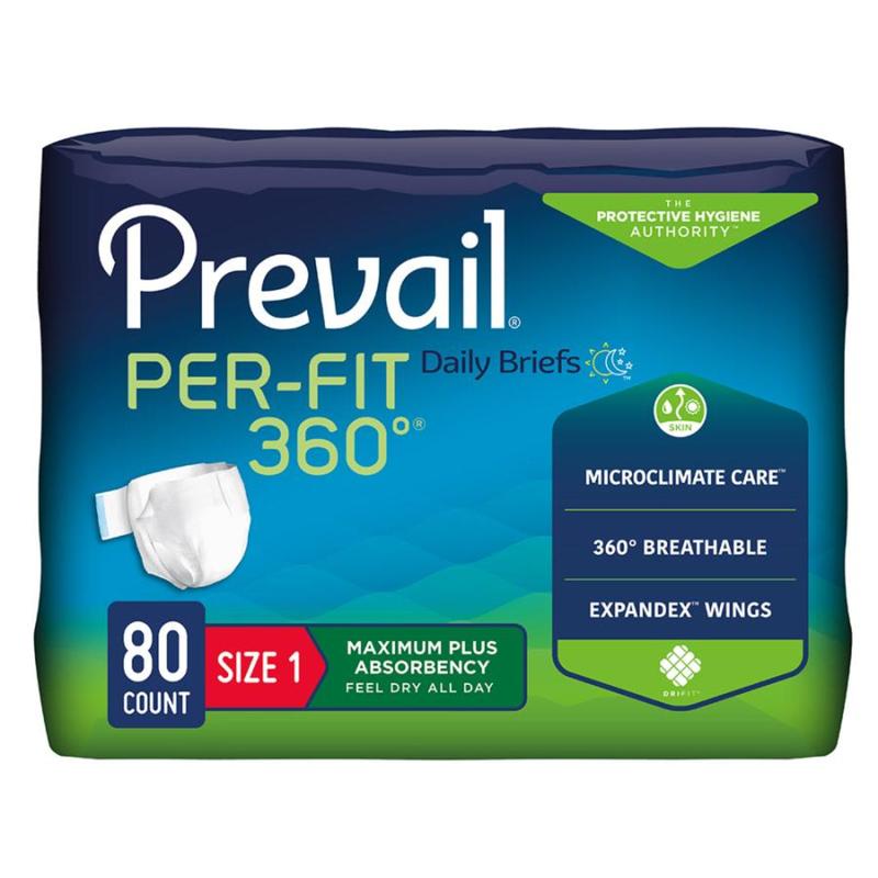 Prevail Per-Fit 360 Unisex Briefs Size 1 / Medium Case of 80