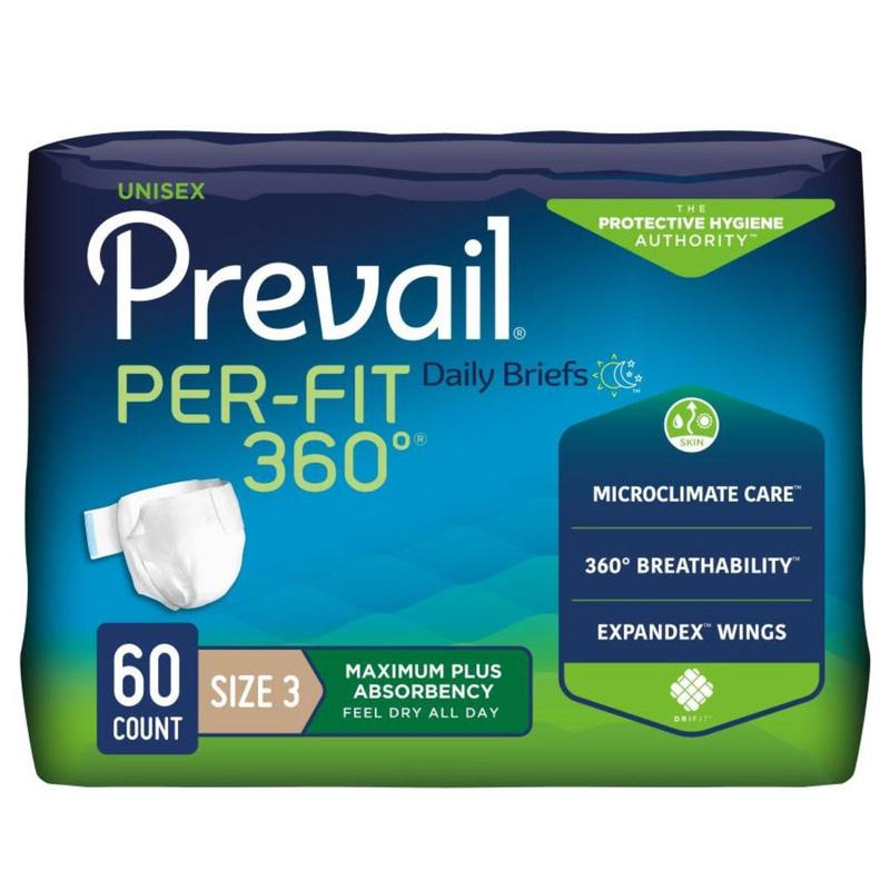Prevail Per-Fit 360 Unisex Briefs Size 3 / X-Large Case of 60