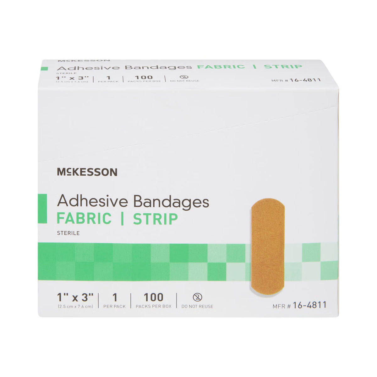 McKesson Adhesive Bandages - Fabric Strip 1" x 3" Box of 100