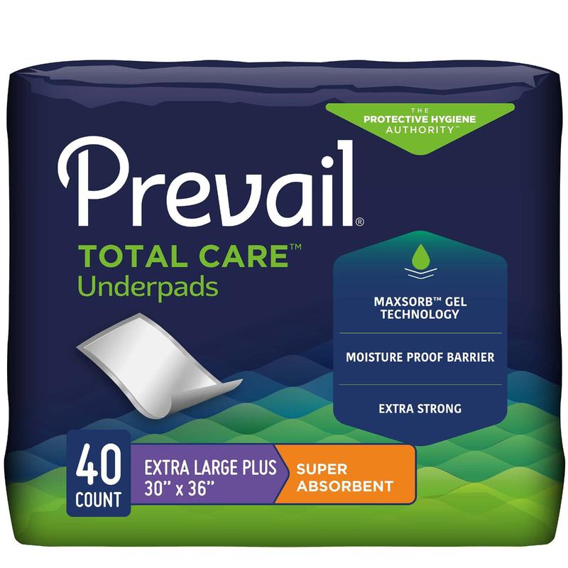 Prevail Total Care Underpads 30 x 36 Inch Case of 40