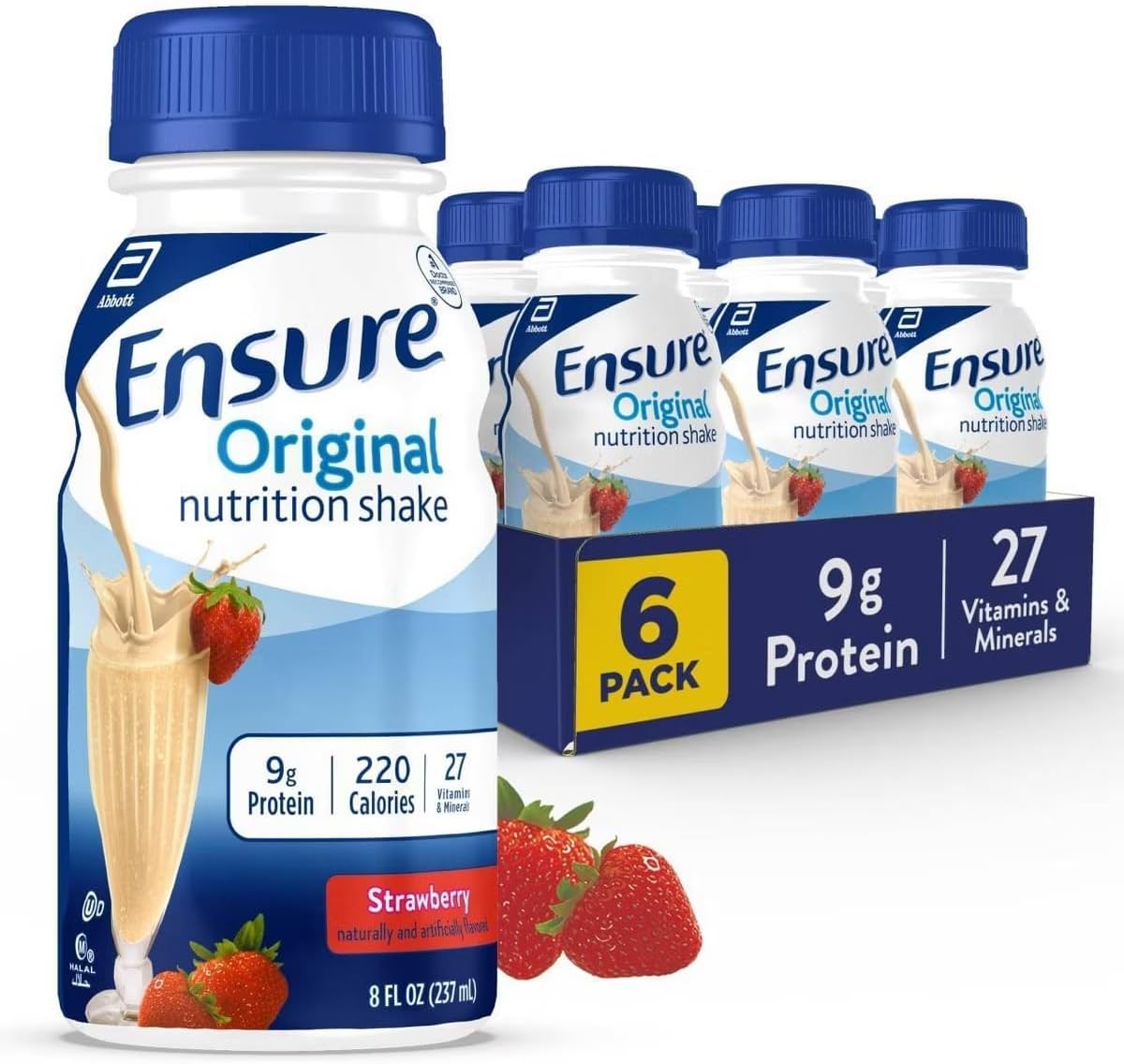 Ensure® Original Nutrition Shake Strawberry Flavor Liquid 8 oz. Bottle
