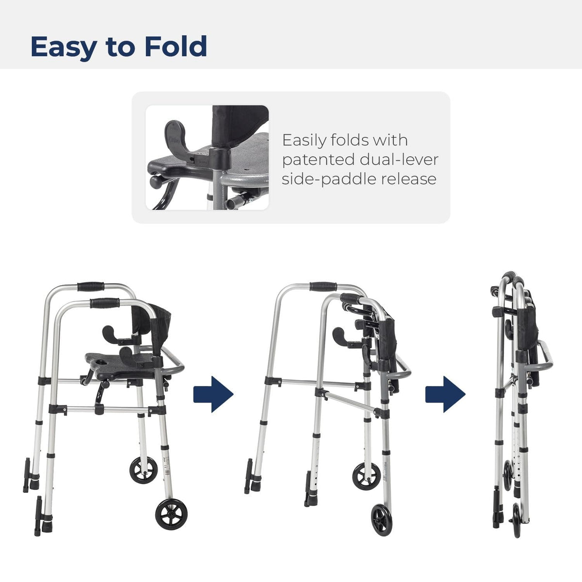 Clever-Lite LS Aluminum Dual Release Folding Walker