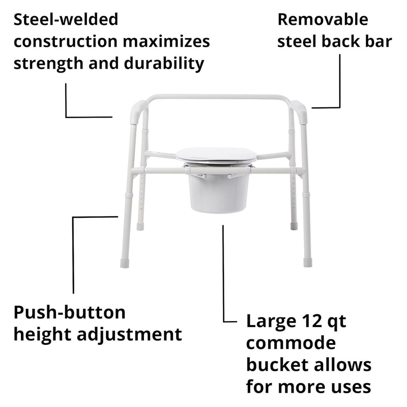 McKesson Heavy-Duty Folding Bariatric Commode