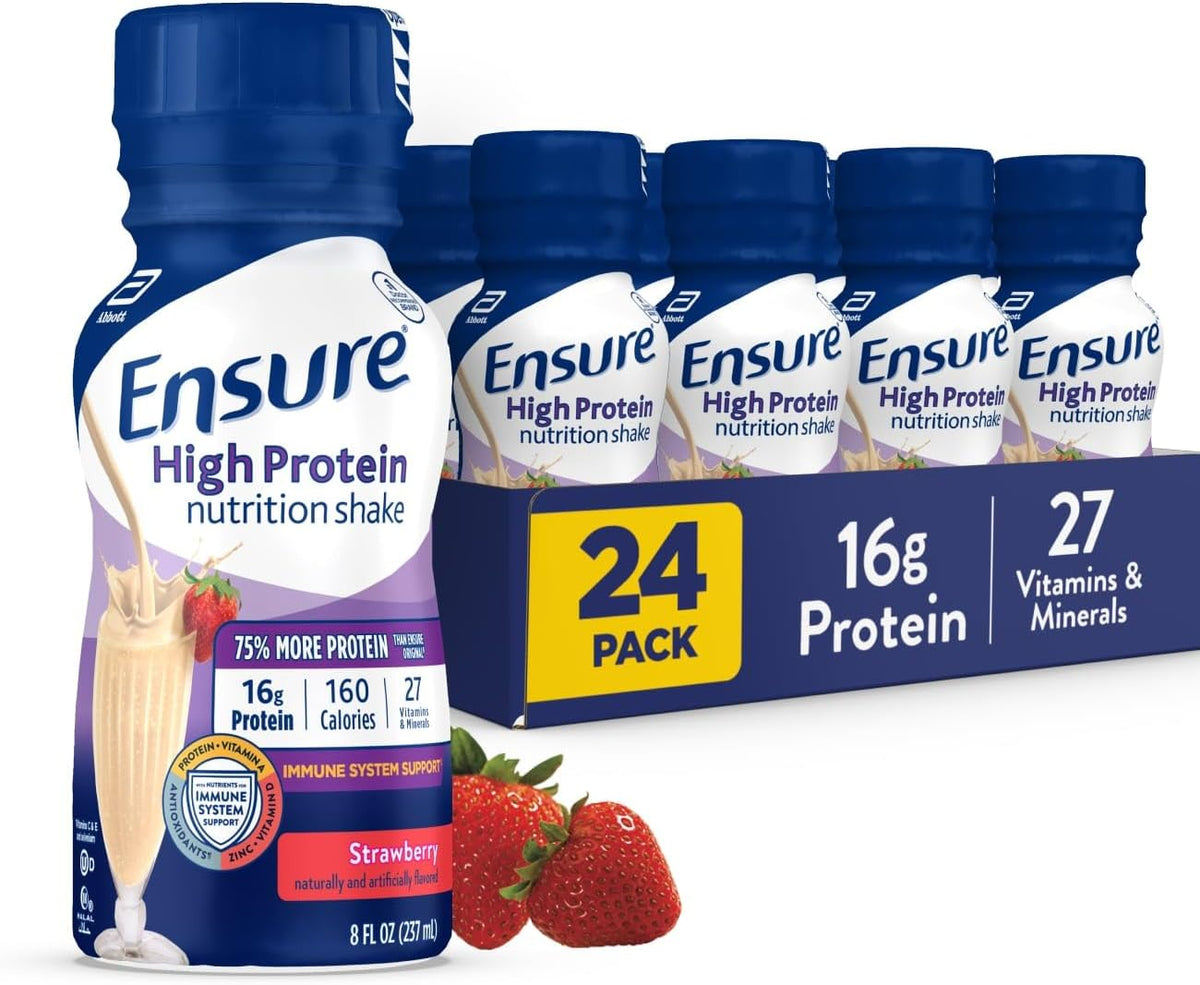 Ensure® High Protein Nutrition Shake Strawberry Case of 24