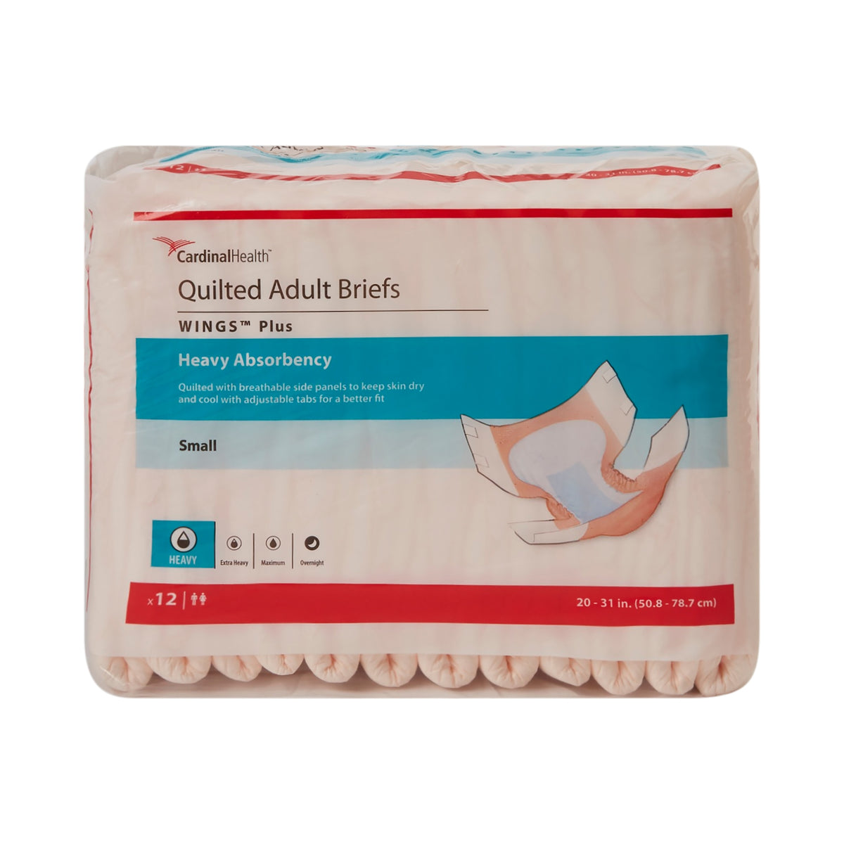 Wings Plus Quilted Briefs Small Case of 96