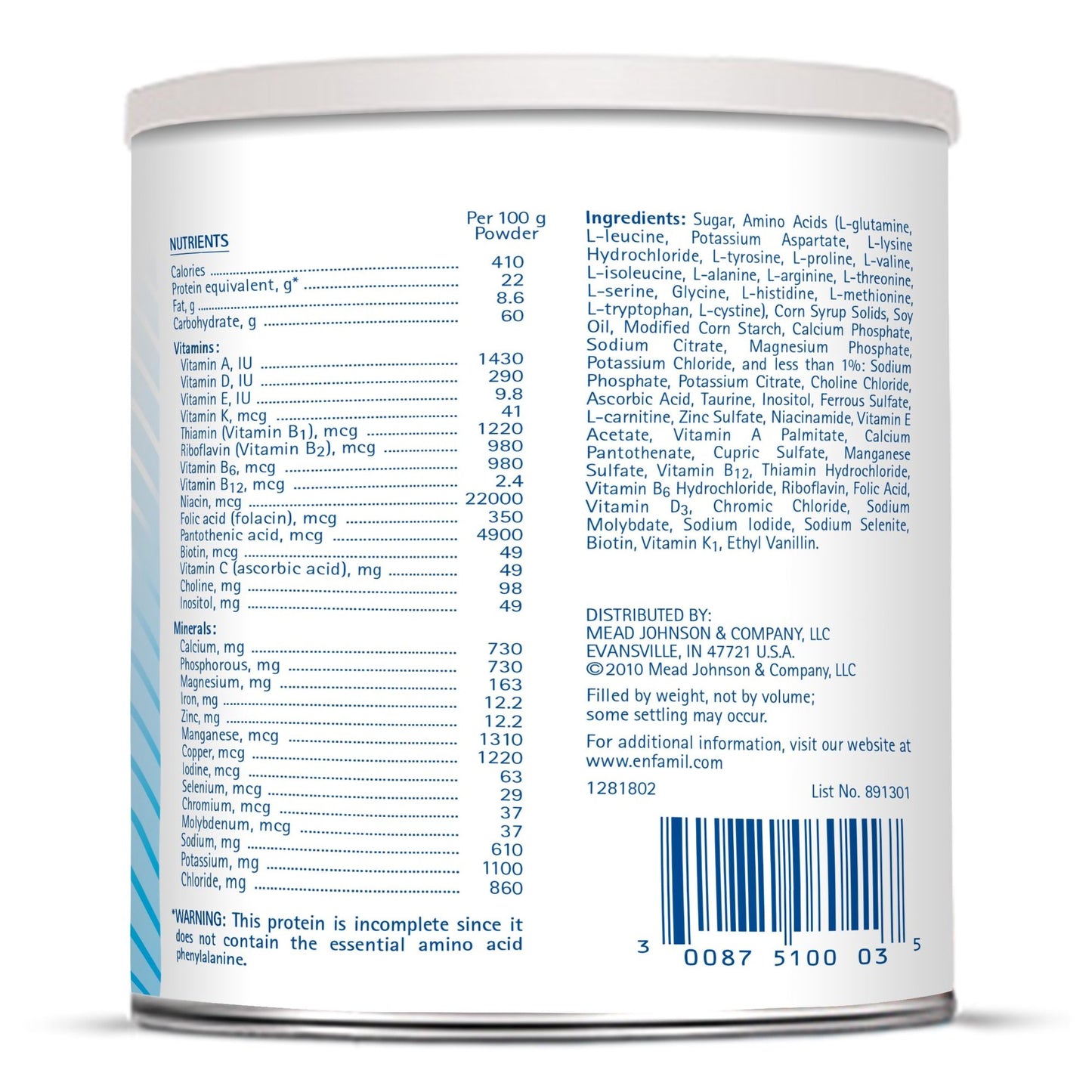Phenyl-Free® 2 Vanilla Medical Food for the Dietary Management of PKU