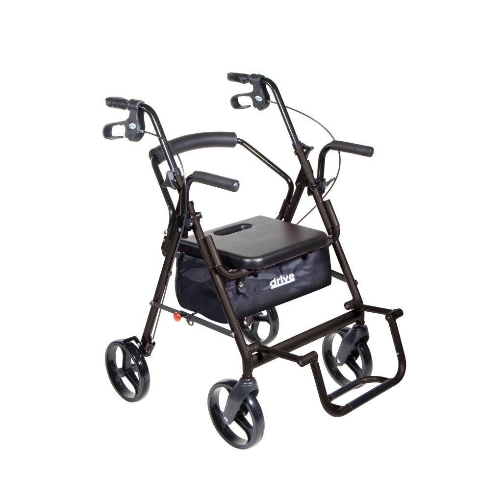 Drive Medical Duet Rollator Transport Chair with 8" Casters