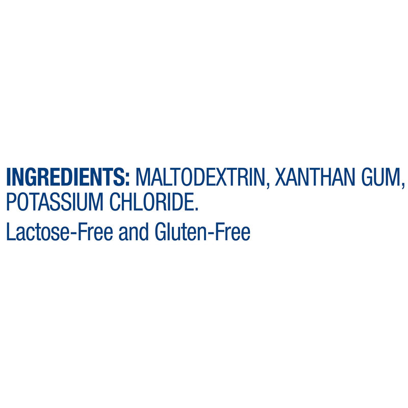 Ingredient and storage information on the ThickenUp Clear 1.4 gram packet