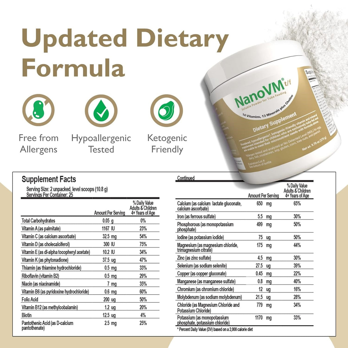 NanoVM® t/f Powder Pediatric Tube Feeding Formula