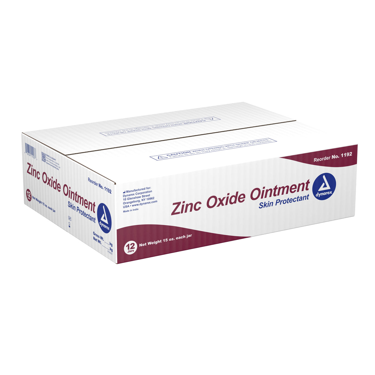 Dynarex Zinc Oxide Skin Protectant 15 oz. Ointment Case of 12