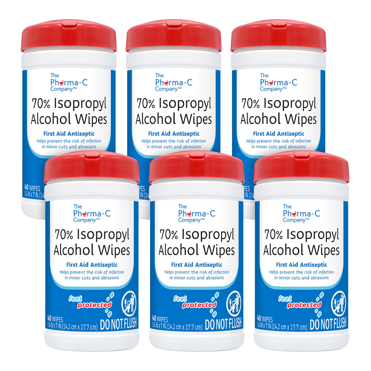 Pharma-C-Wipes® Isopropyl Alcohol Antiseptic Case of 6