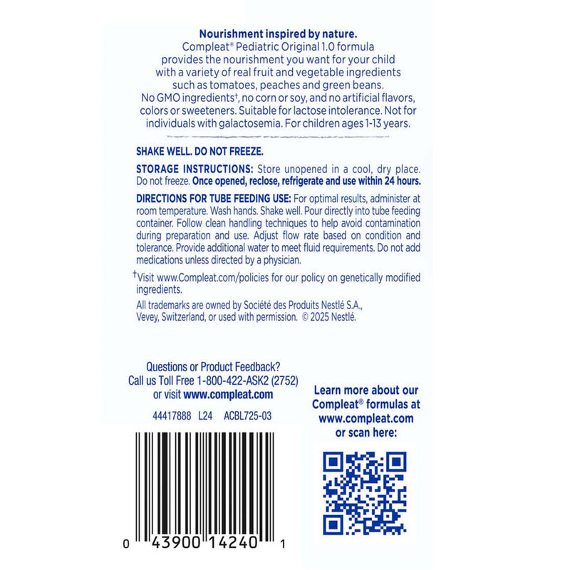 Compleat® Pediatric Ready to Use Pediatric Tube Feeding Formula
