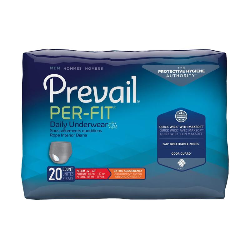 Prevail® Per-Fit® Daily Underwear For Men Medium Bag of 20
