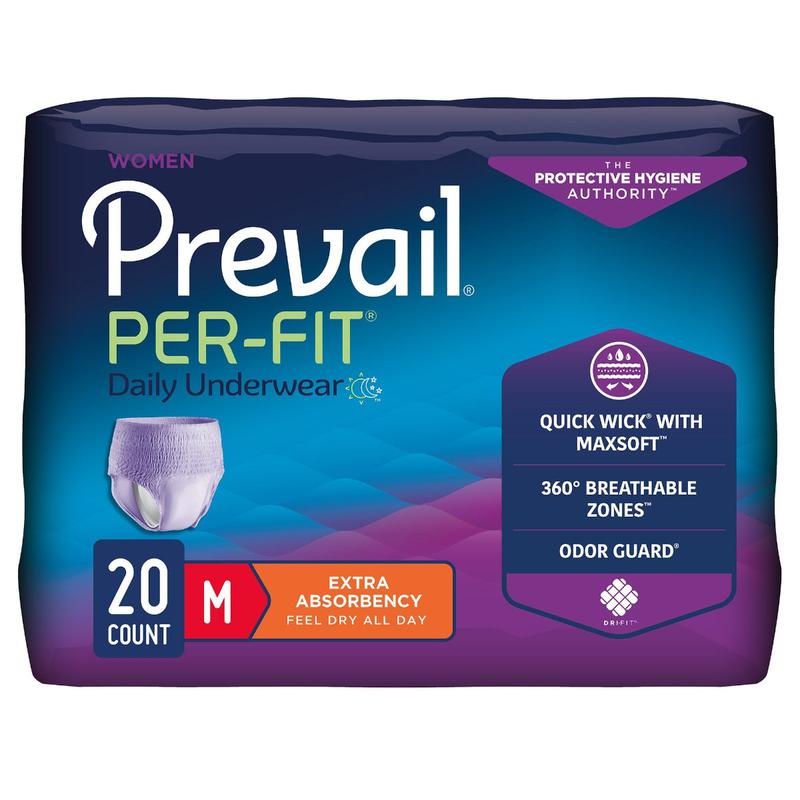 Prevail® Per-Fit® Daily Underwear For Women Medium Bag of 20