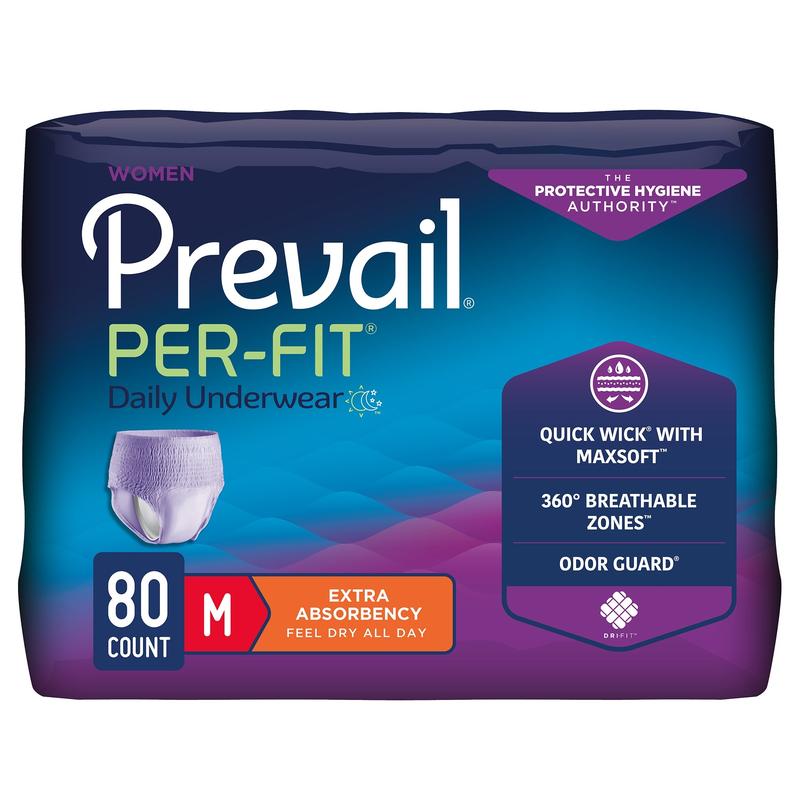 Prevail® Per-Fit® Daily Underwear For Women Medium Case of 80