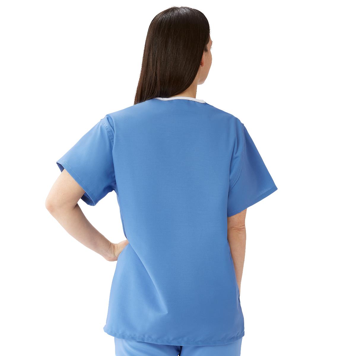 Medline ComfortEase Unisex Reversible Scrub Tops with 2 Pockets