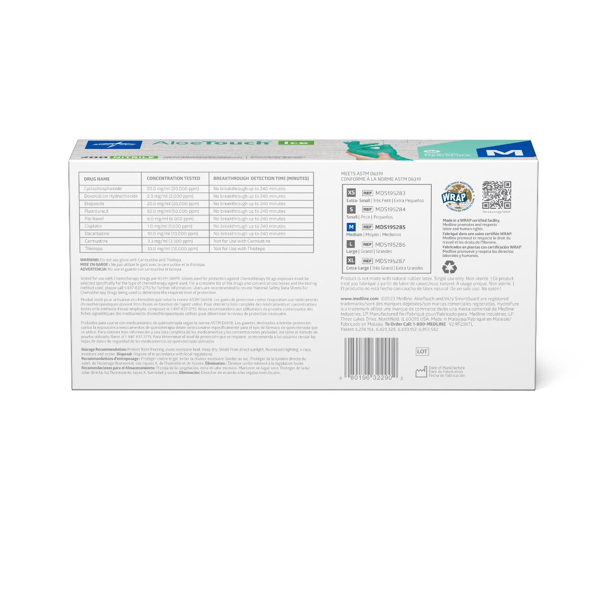Medline AloeTouch ICE PF Nitrile Exam Gloves
