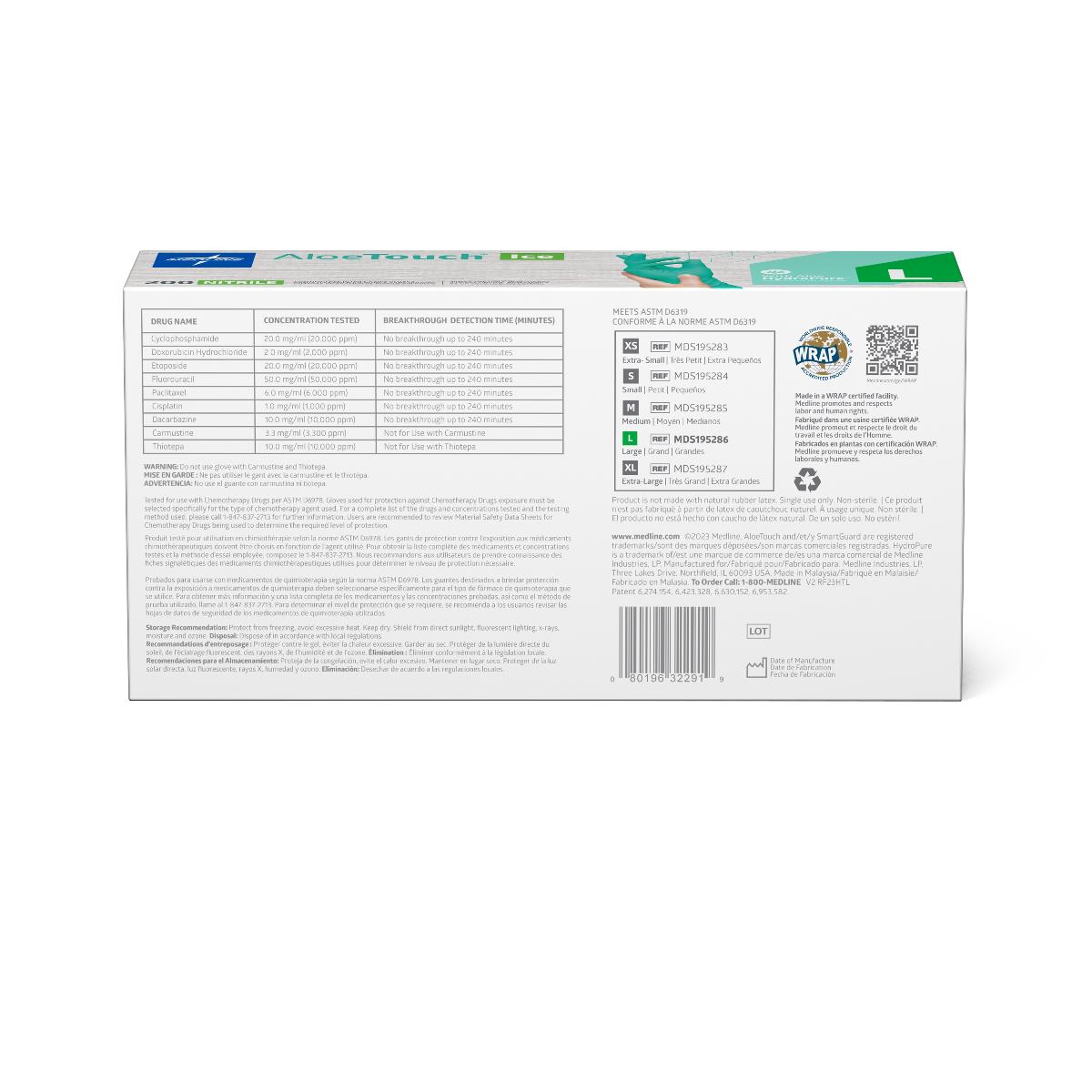 Medline AloeTouch ICE PF Nitrile Exam Gloves
