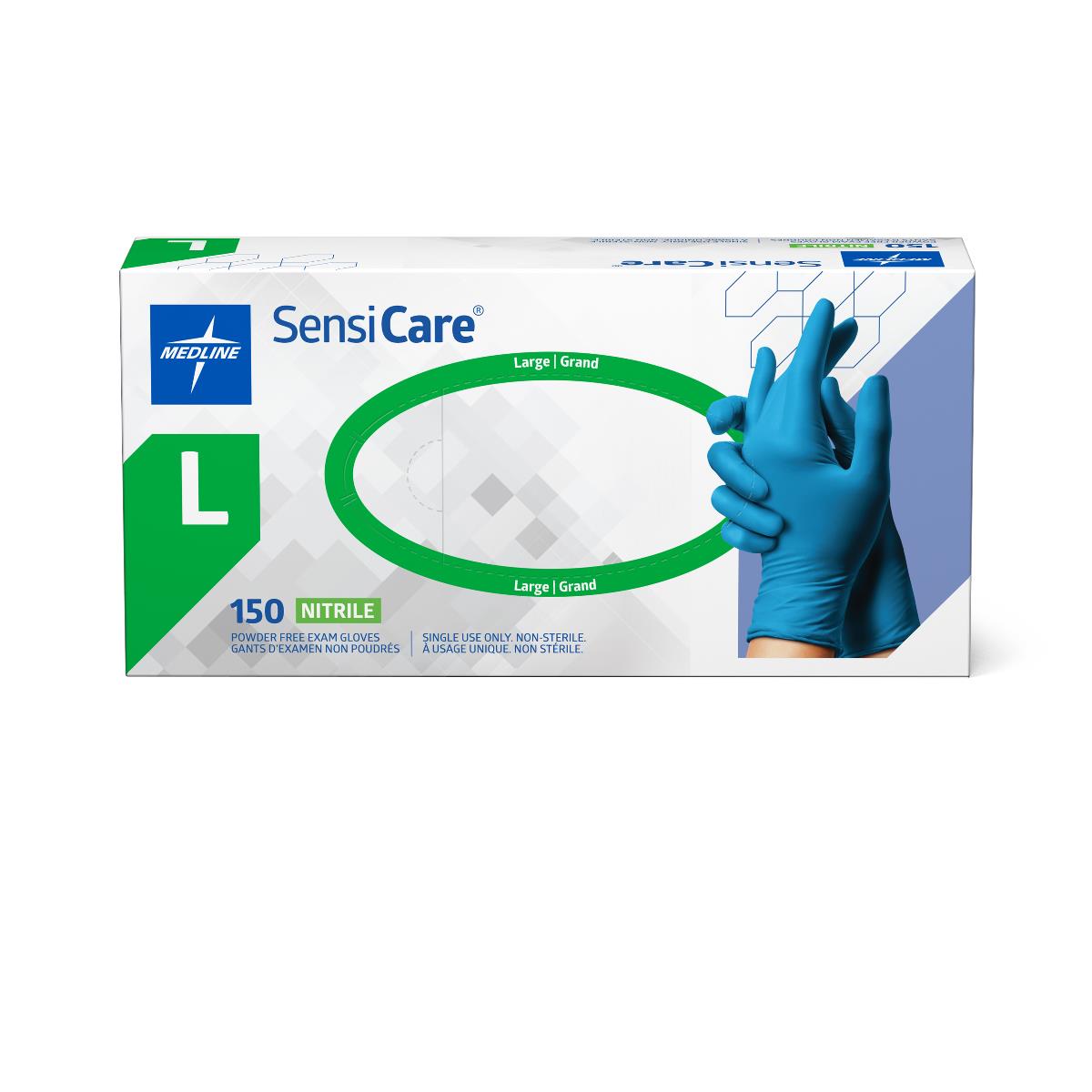 SensiCare Powder-Free Nitrile Exam Gloves L Box of 150