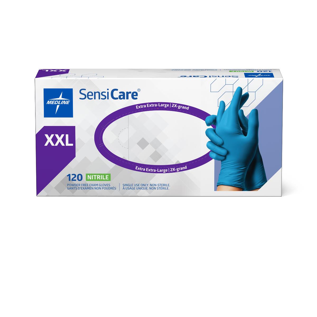SensiCare Powder-Free Nitrile Exam Gloves 2XL Box of 120