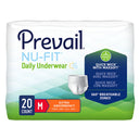 Absorbent Underwear Prevail® Nu-Fit® Adult Unisex Disposable M Case of 20