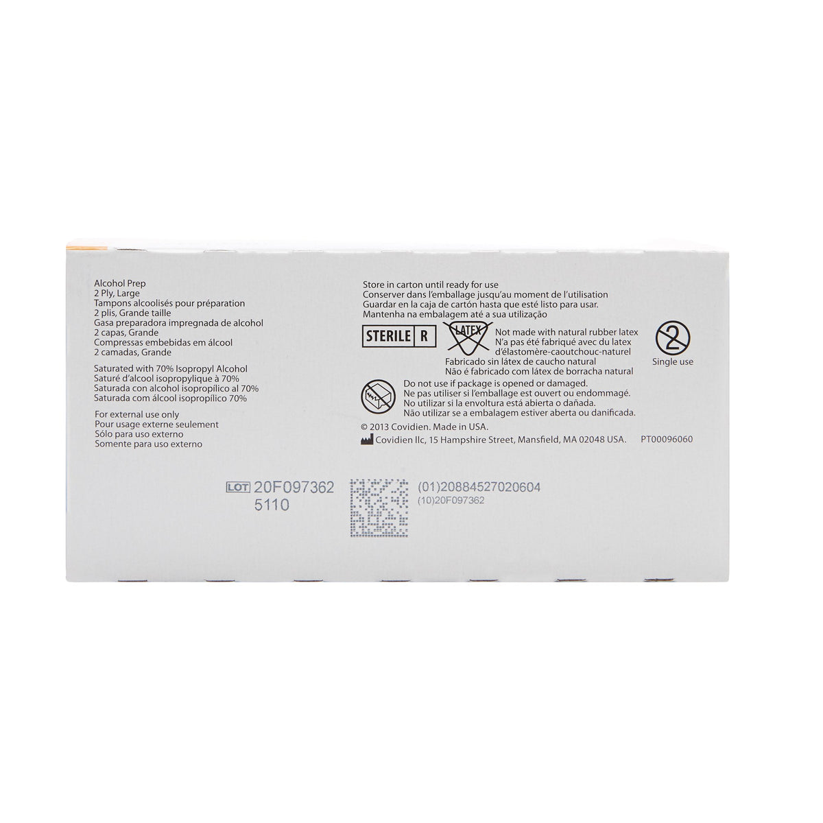 Alcohol Prep Pad Webcol™ - Isopropyl Alcohol M Box of 200
