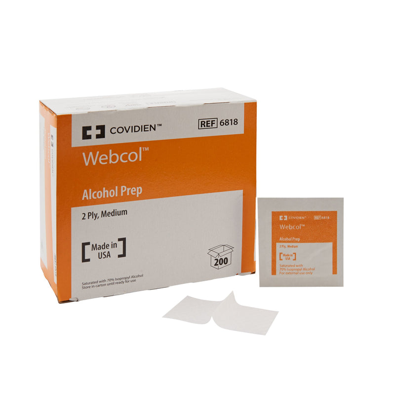 Alcohol Prep Pad Webcol™ - Isopropyl Alcohol M Box of 200