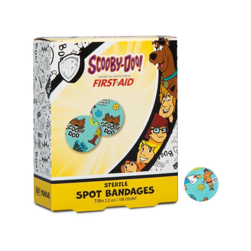 American® White Cross Stat Strip® Adhesive Spot Bandage Scooby Doo ⅞" Box of 100
