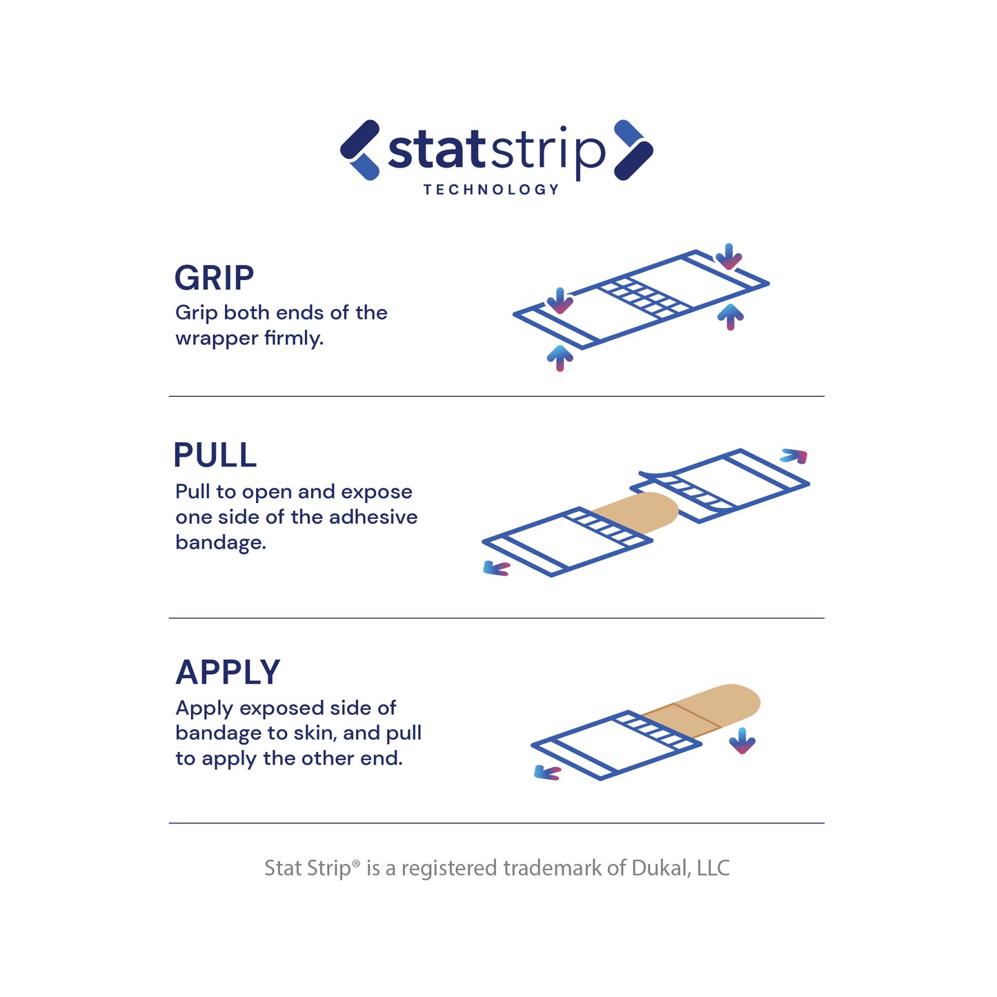 American® White Cross Stat Strip® Tan Adhesive Strip Tan ¾" x 3" Box of 100