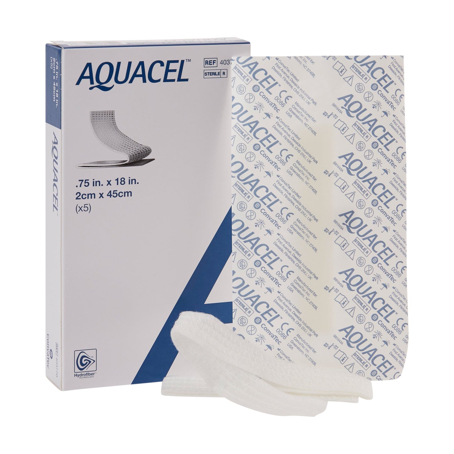Aquacel Ribbon Hydrofiber Gelling Fiber Wound Dressing 1" x 18" 1 Each