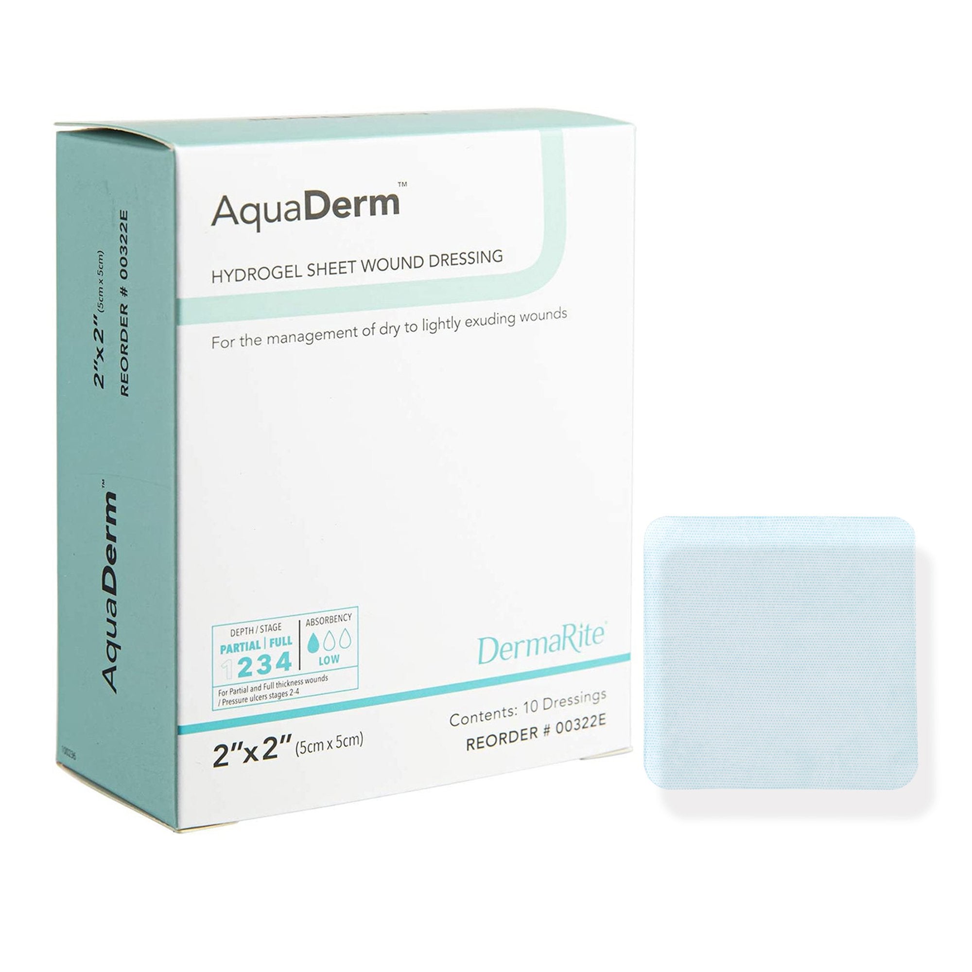 AquaDerm‚Ñ¢ Hydrogel Wound Dressing, 2 x 2 Inch