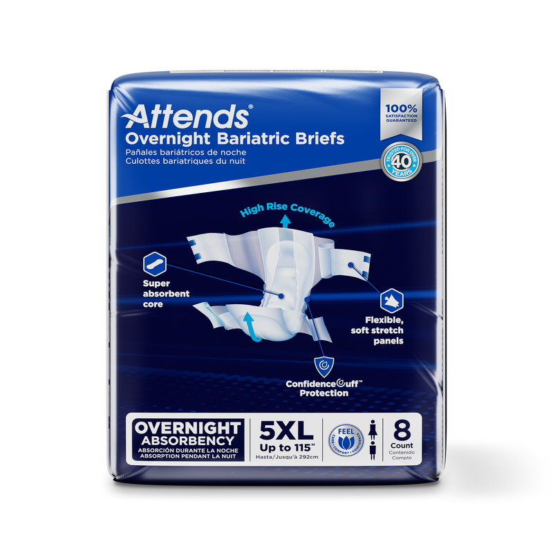 Attends® Bariatric Briefs 2XL Bag of 12