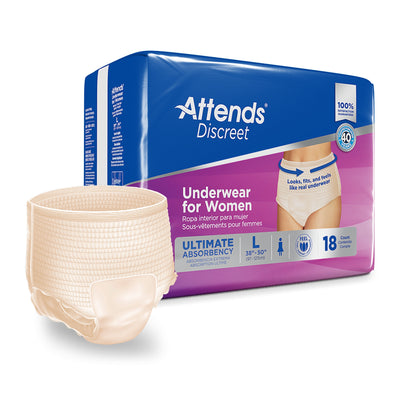 Attends® Discreet Women's Underwear M Bag of 20