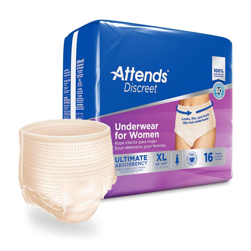 Attends® Discreet Women's Underwear M Bag of 20