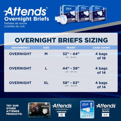 Attends® Overnight Briefs M Bag of 18