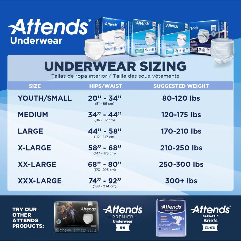 Attends® Overnight Underwear M Bag of 16