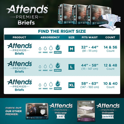 Attends® Premier Briefs M Case of 56
